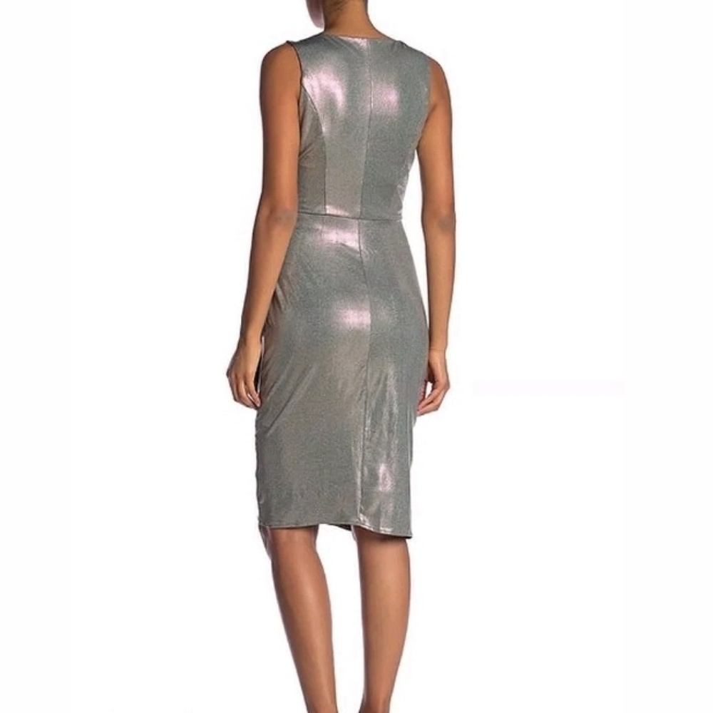 NWT Superfox metallic sheath dress.. DRAPEY liquid gold dress. ✨️ metallic - Picture 3 of 3